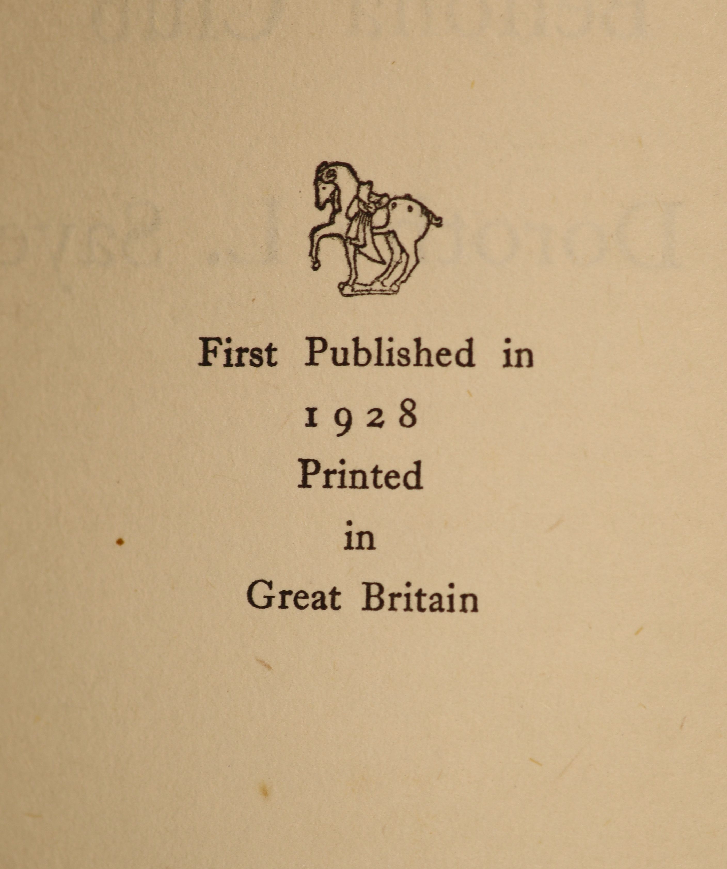 Sayers, Dorothy L. - 4 works - The Unpleasantness at the Bellona Club, 2 copies, 1st editions, original black cloth with orange lettering, both with split joints, one copy with detached half title, Ernest Benn, London, 1